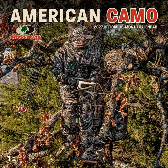 BrownTrout; Mossy Oak American Camo OFFICIAL | 2027 12 x 24 Inch (Hanging) Monthly Square Wall Calendar | Plastic-Free; Category:Wall Calendars; Image:1